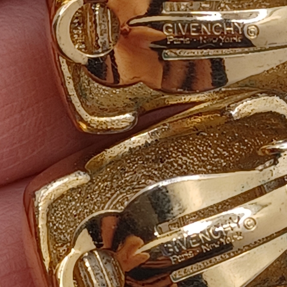 Givenchy Vintage Gold Hoop Half Moon  Earrings - Picture 4 of 6